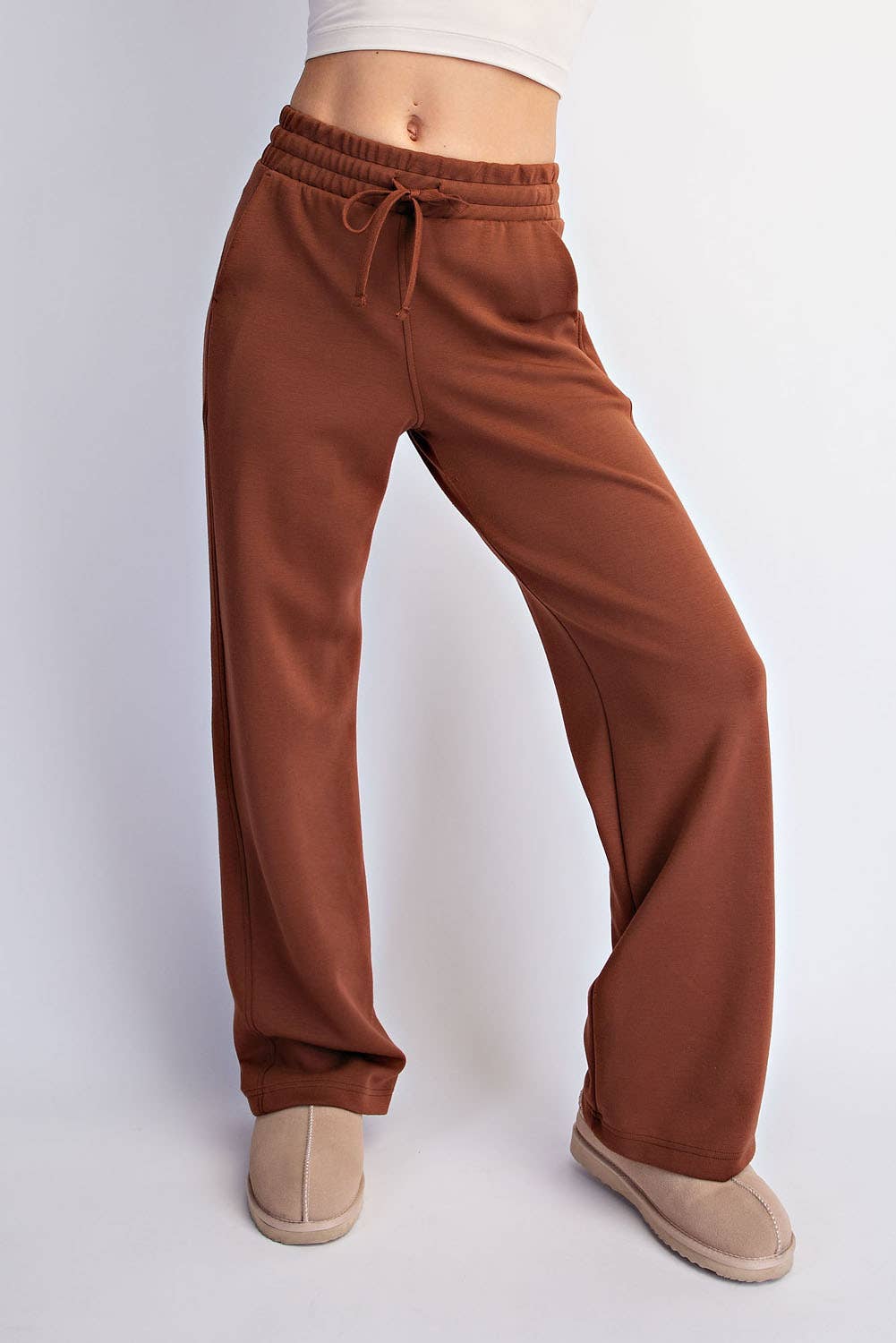 Modal Scuba High Rise Wide Leg Pants
