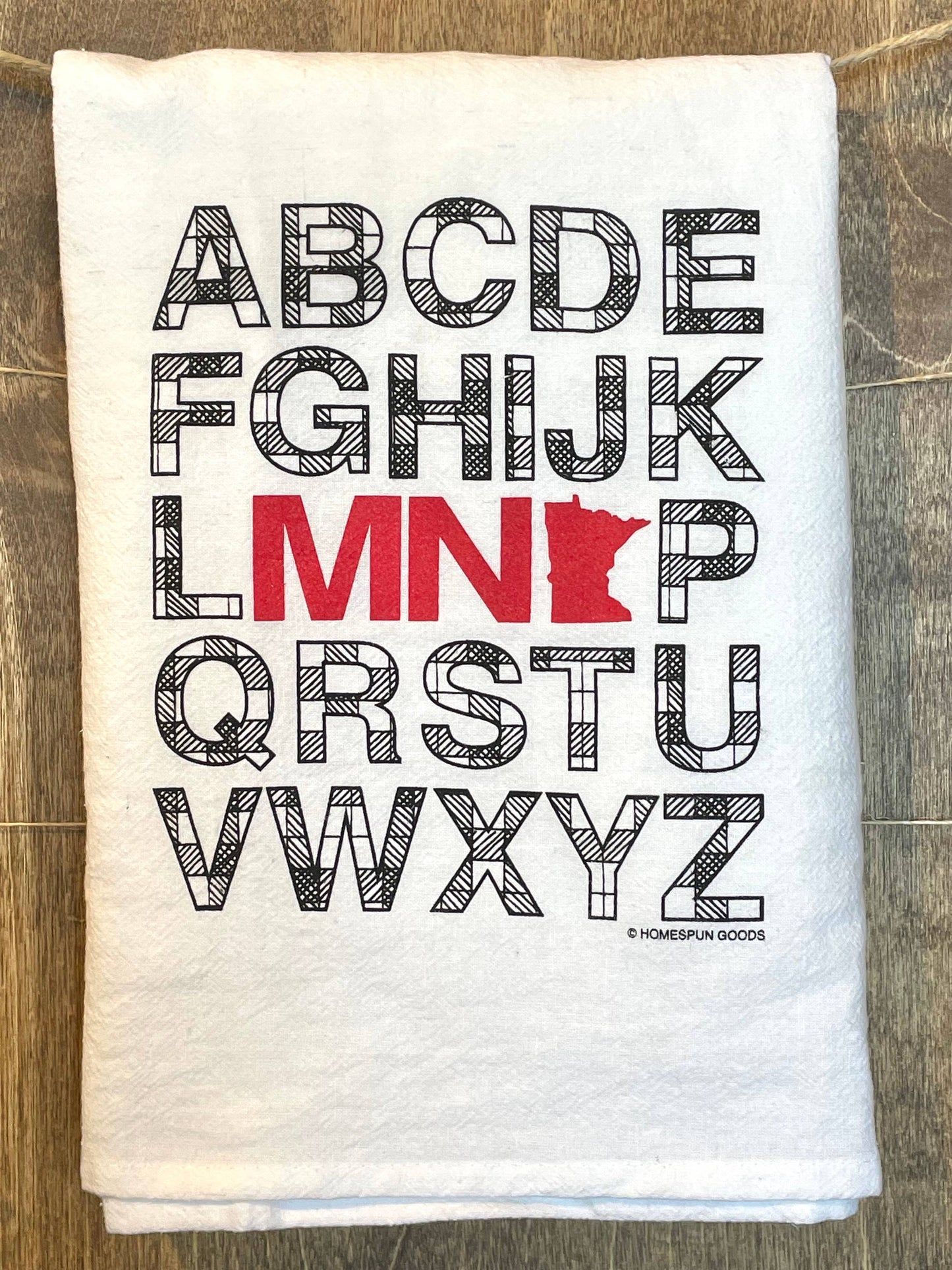 Flour Sack Towel - MN Alphabet (ABC) Fall-Winter Homespun Goods