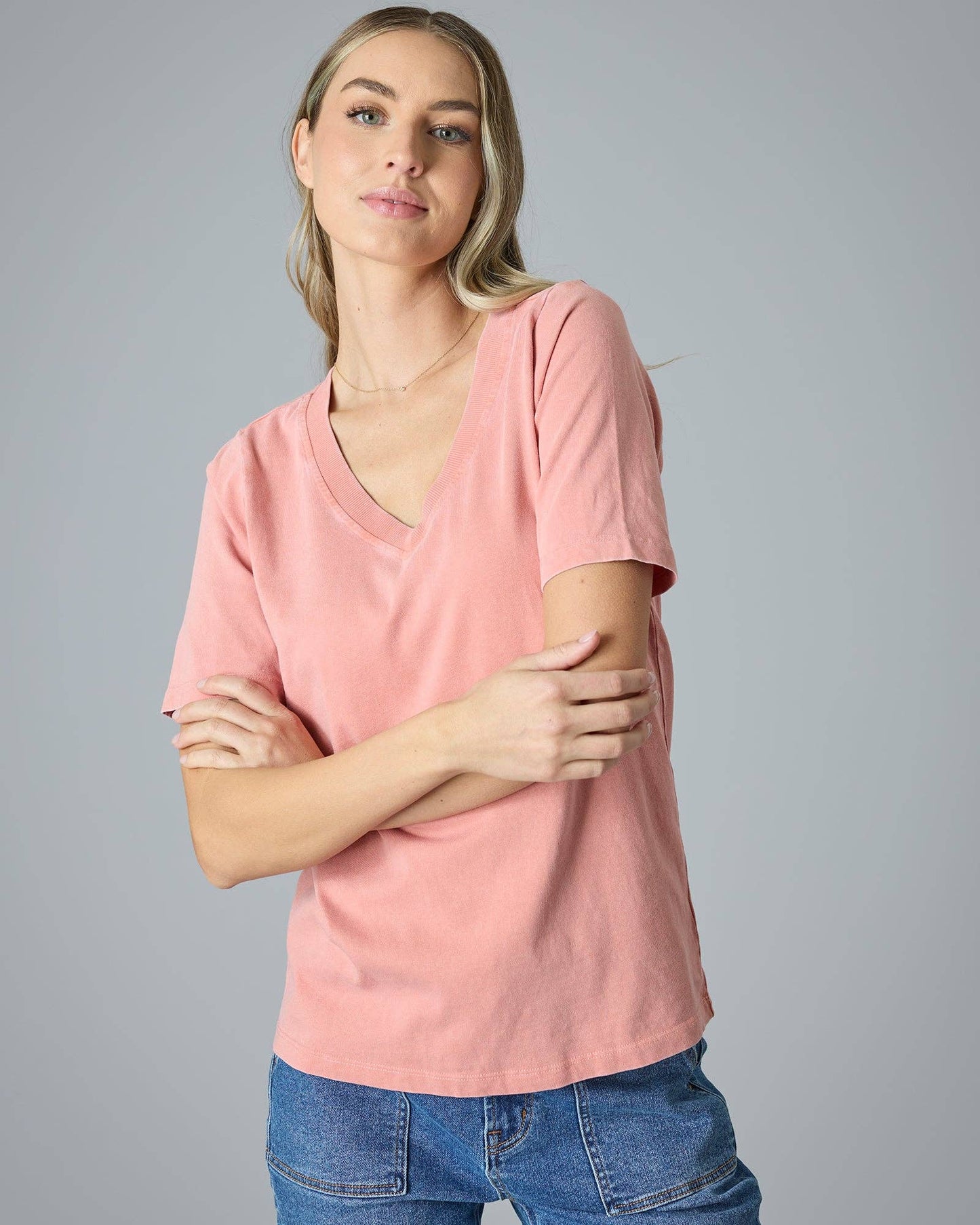 Your Favorite V-Neck Tee In Terra Cotta Spring-Summer Downeast