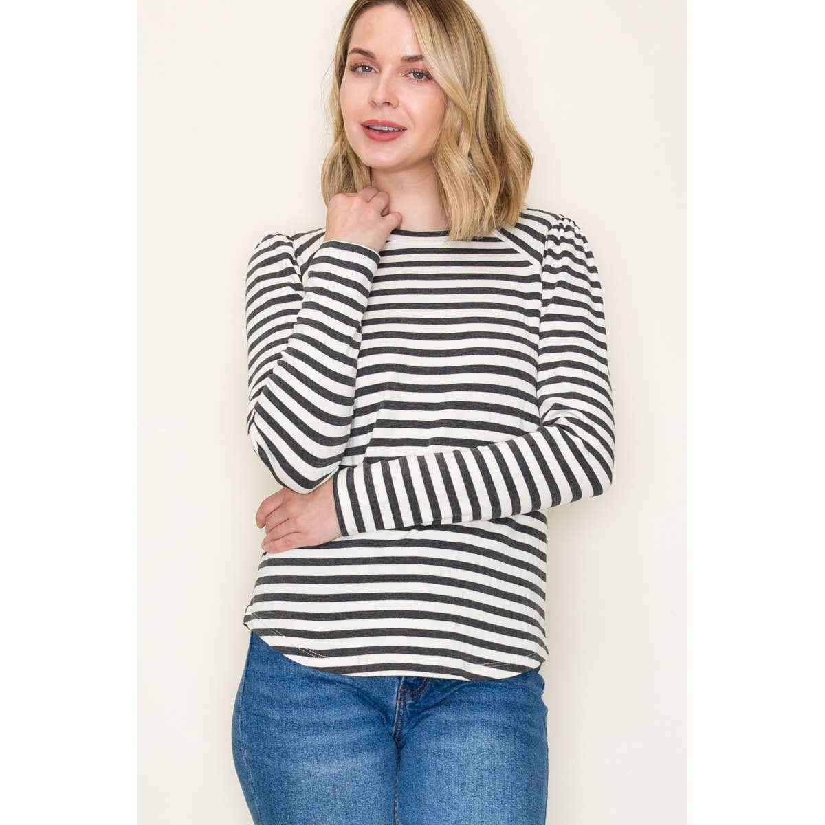 Striped Top - Dressy Long Sleeve | Classic & Versatile Fashion Staple