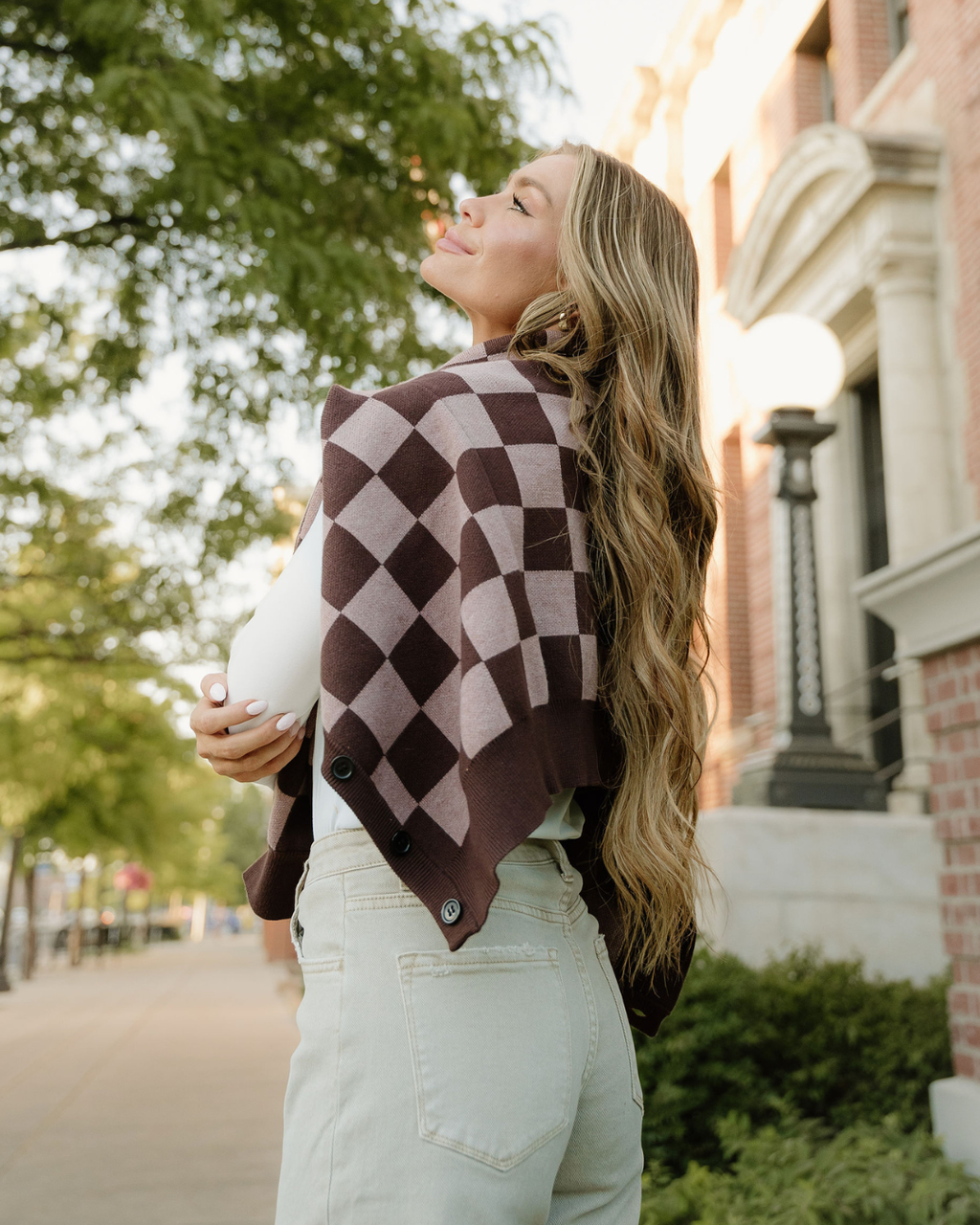 Hunter Brown Checker Cardigan