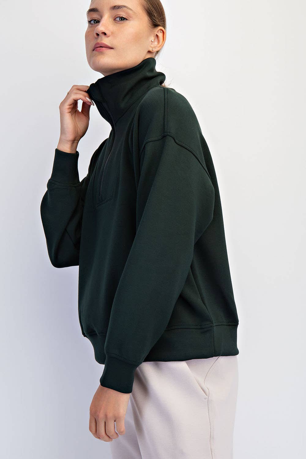 Butter Smooth Quarter Zip Mock Neck Pullover