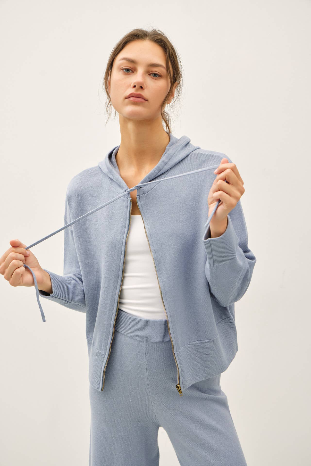 ULTRA COMFY RIBBED KNIT HOODIE JACKET