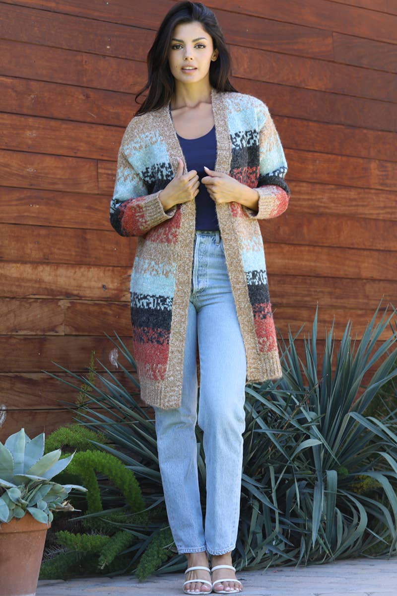 MULTI COLOR CARDIGAN SWEATER Hidden Rose Boutique