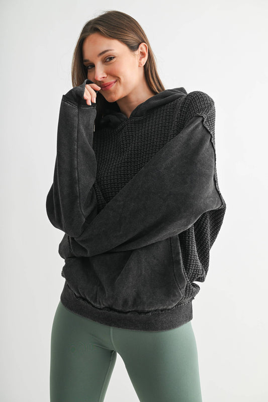 Duality Waffle Knit Hoodie Mono B