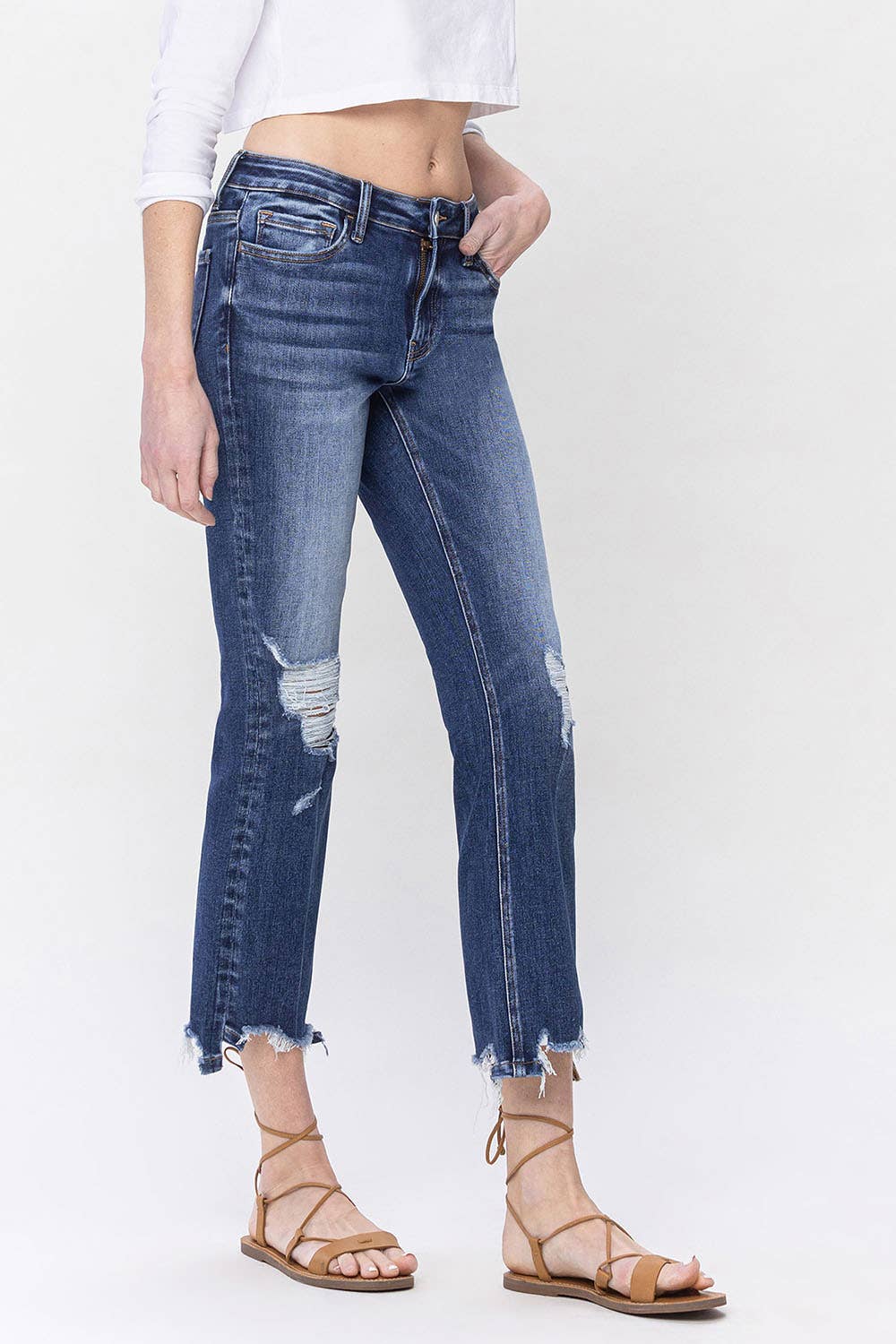 SPELLBOUND MID-RISE CROP KICK FLARE JEANS Spring-Summer Lovervet by VERVET