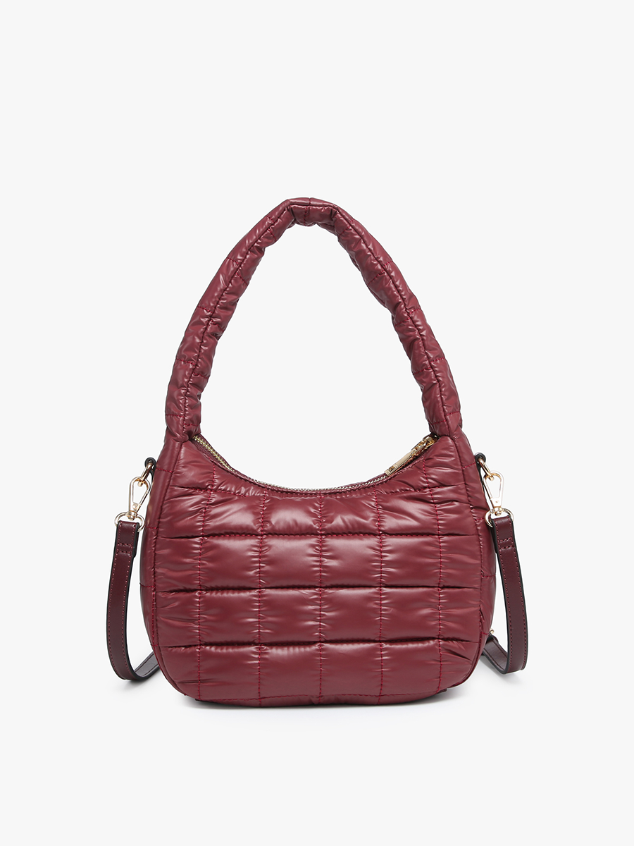 Arden Nylon Puffer Purse Shoulder Bag/Satchel: Merlot Fall-Winter Jen & Co.
