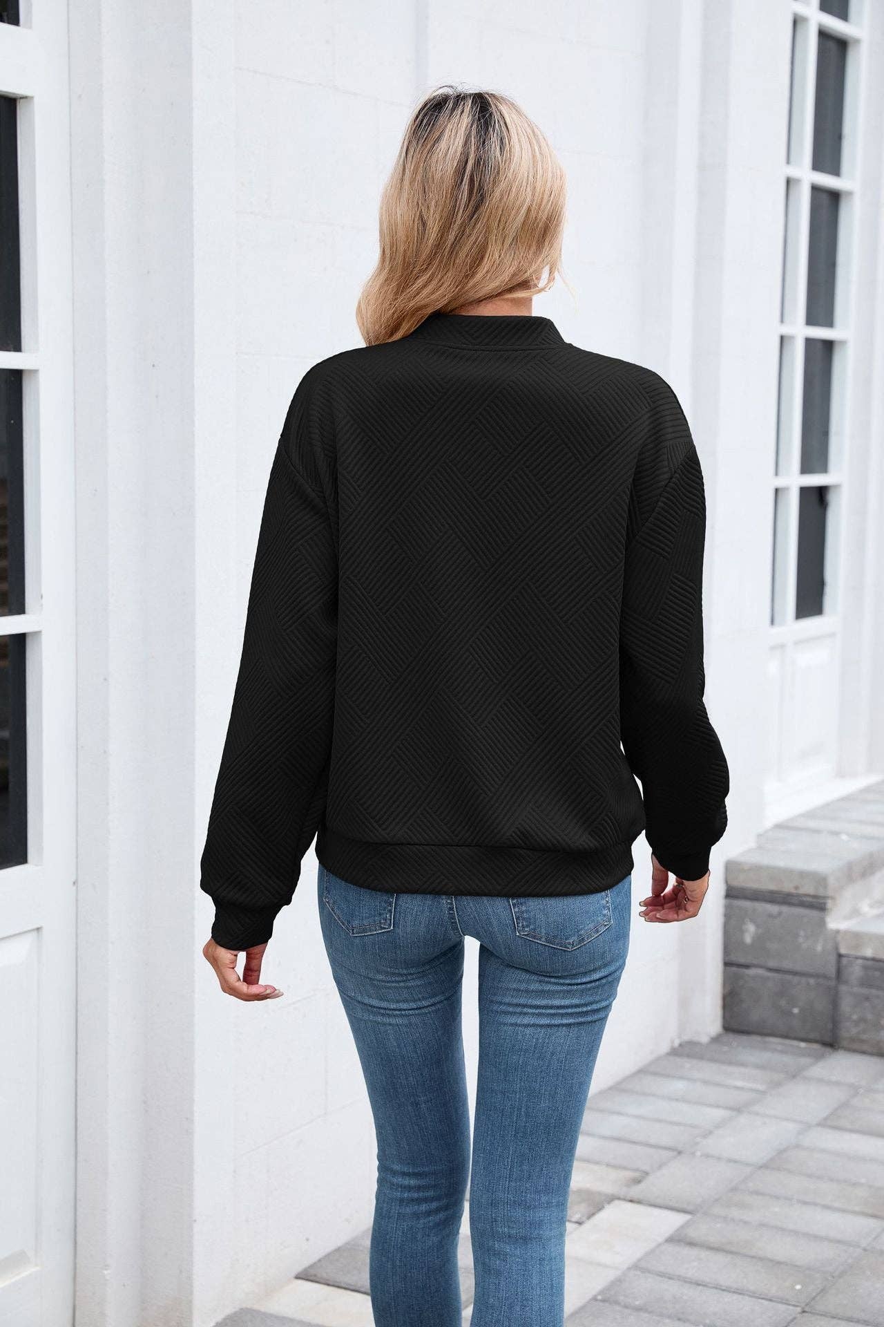 Quilted Zip-Up Bomber Jacket