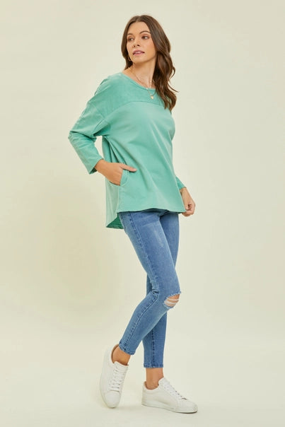 SOFT JADE FRENCH TERRY OVERSIZED LAYERING TOP Fall-Winter Heyson