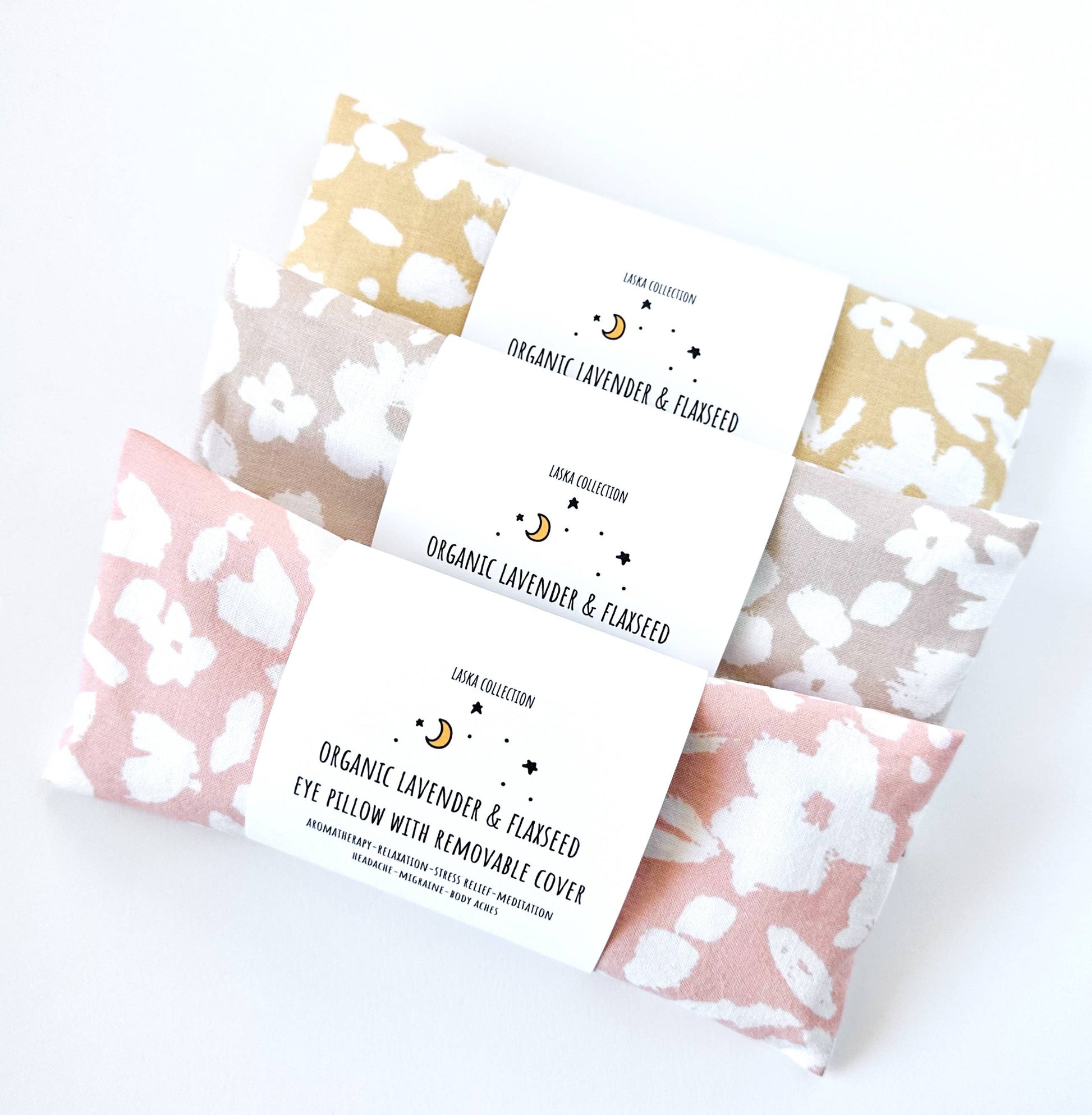 Organic Lavender Eye Pillow - Painted Flowers: Birch Core Laska Collection