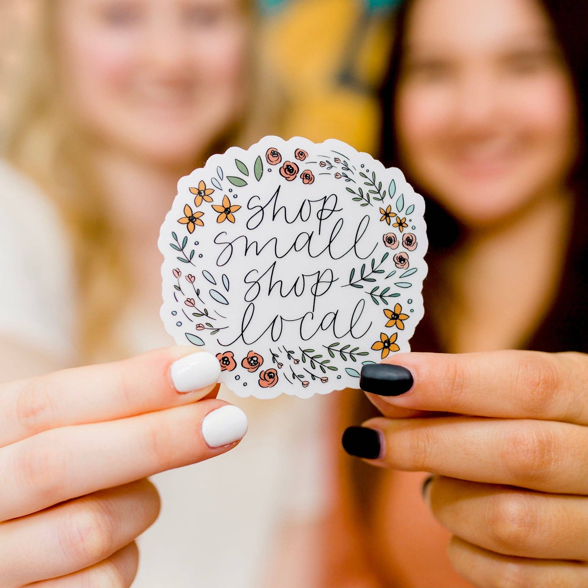 Clear Shop Small Shop Local Sticker, 3x3 in.  Elyse Breanne Design