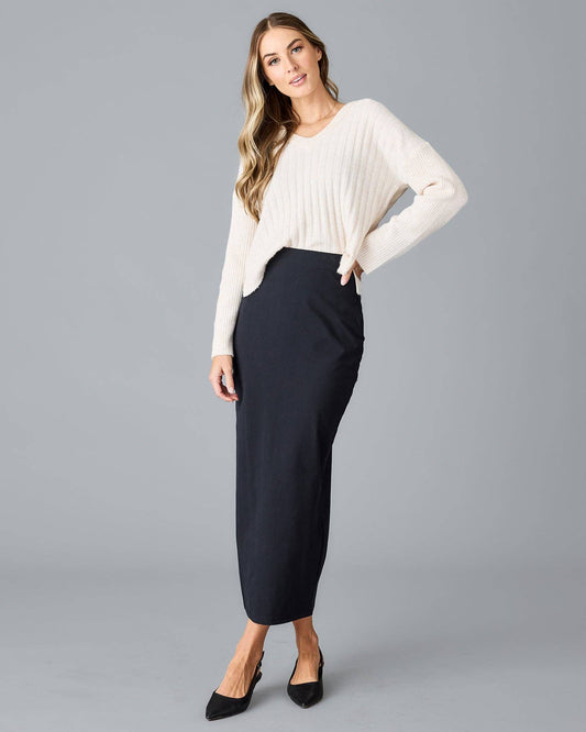 Straight Maxi Skirt in Black Beauty Fall-Winter Downeast