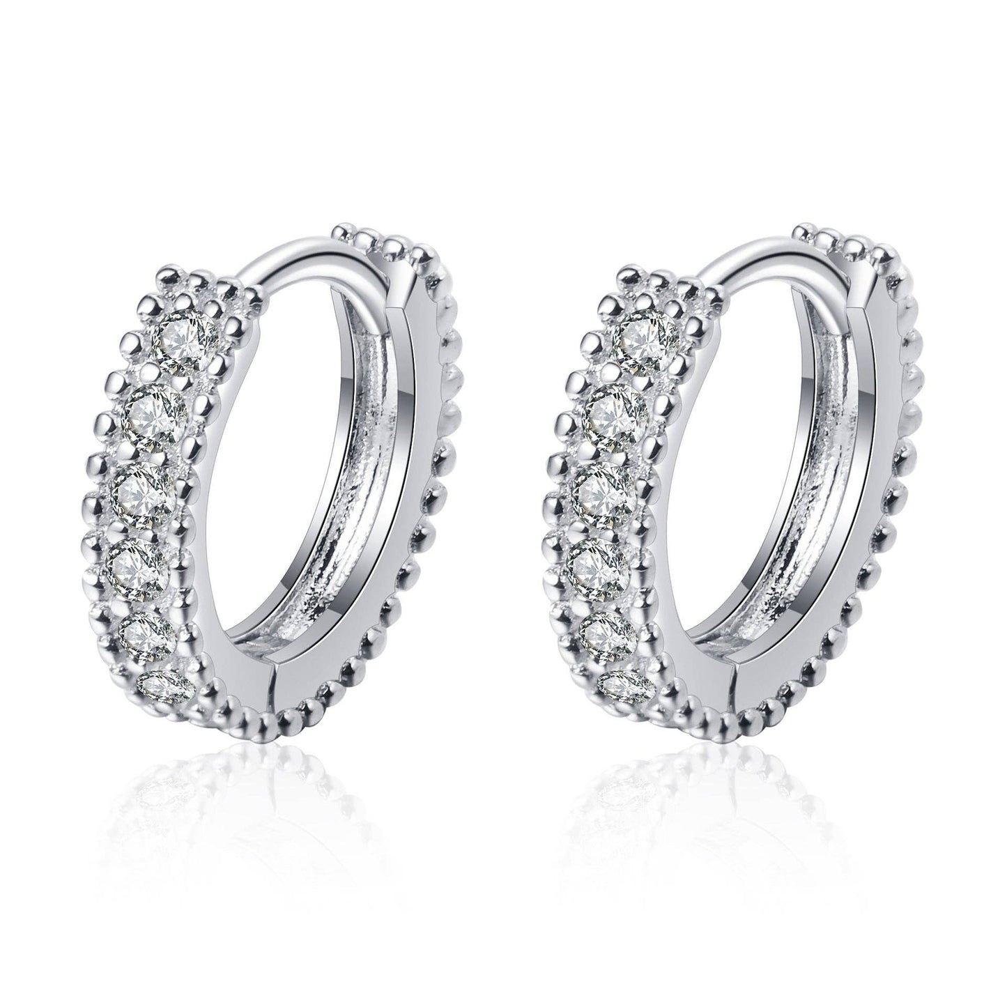 Moissanite Hoop Earrings in 925 Sterling Silver (No Warranty) Core Perimade & Co. LLC