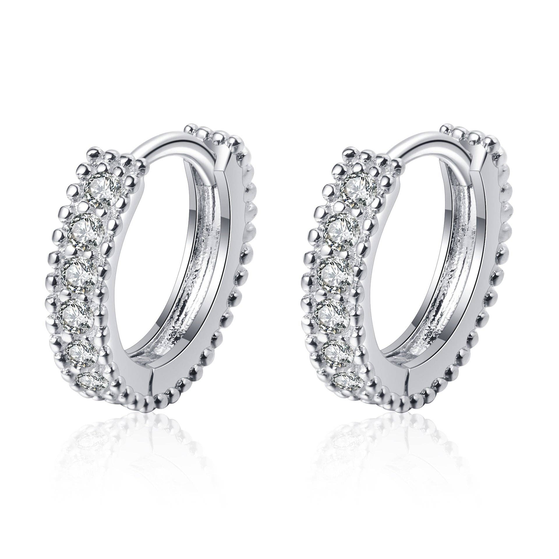 Moissanite Hoop Earrings in 925 Sterling Silver (No Warranty) Core Perimade & Co. LLC