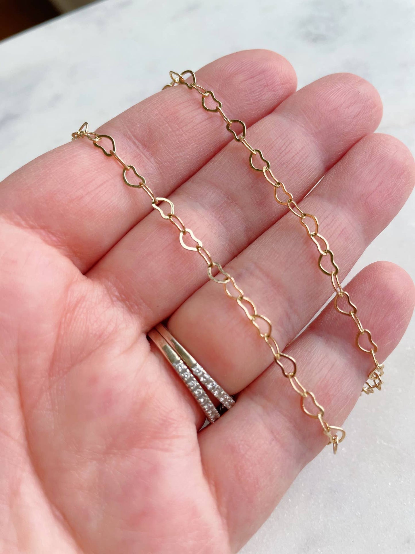 Gold Heart Bracelet, Heart Chain Bracelet, Valentines Day Spring-Summer Laalee Jewelry