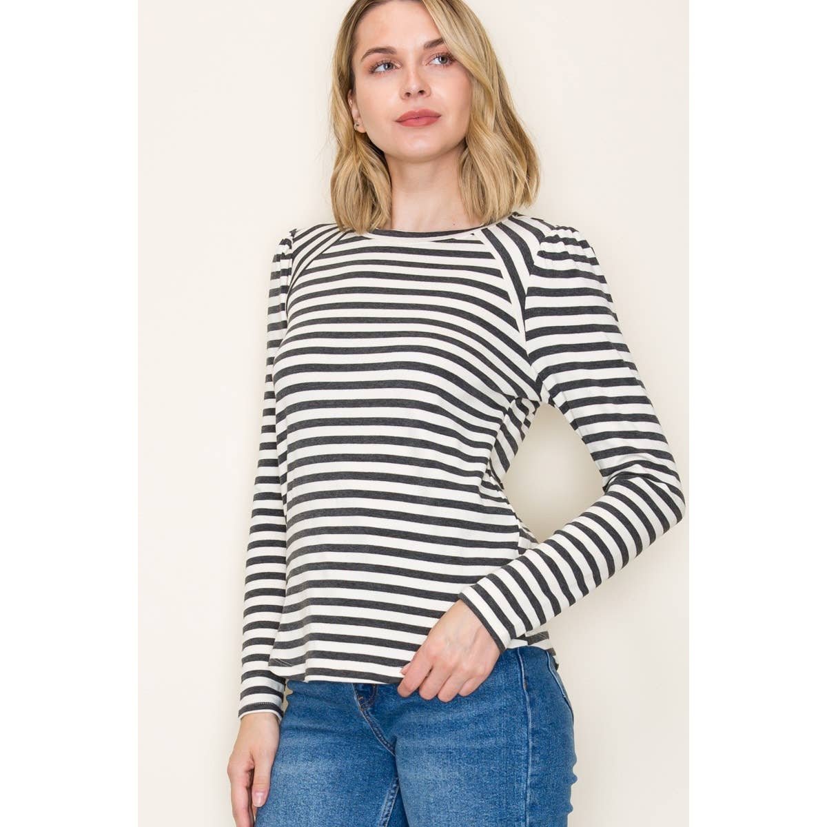 Striped Top - Dressy Long Sleeve | Classic & Versatile Fashion Staple