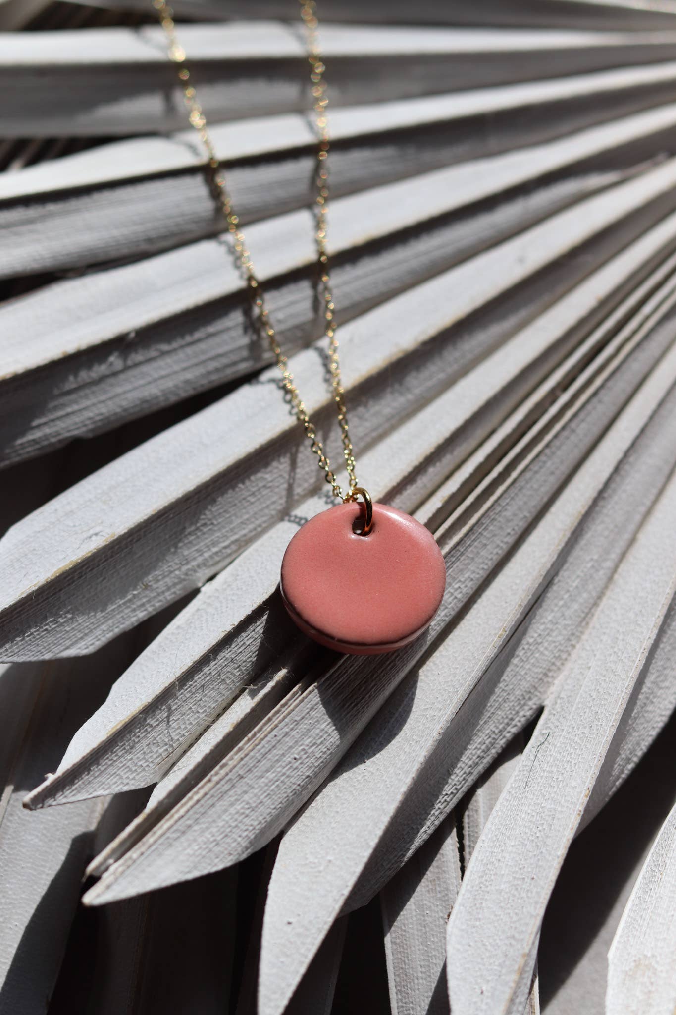 Hope Necklace - Pink Ceramic Necklace Core Cedar and Cypress Designs