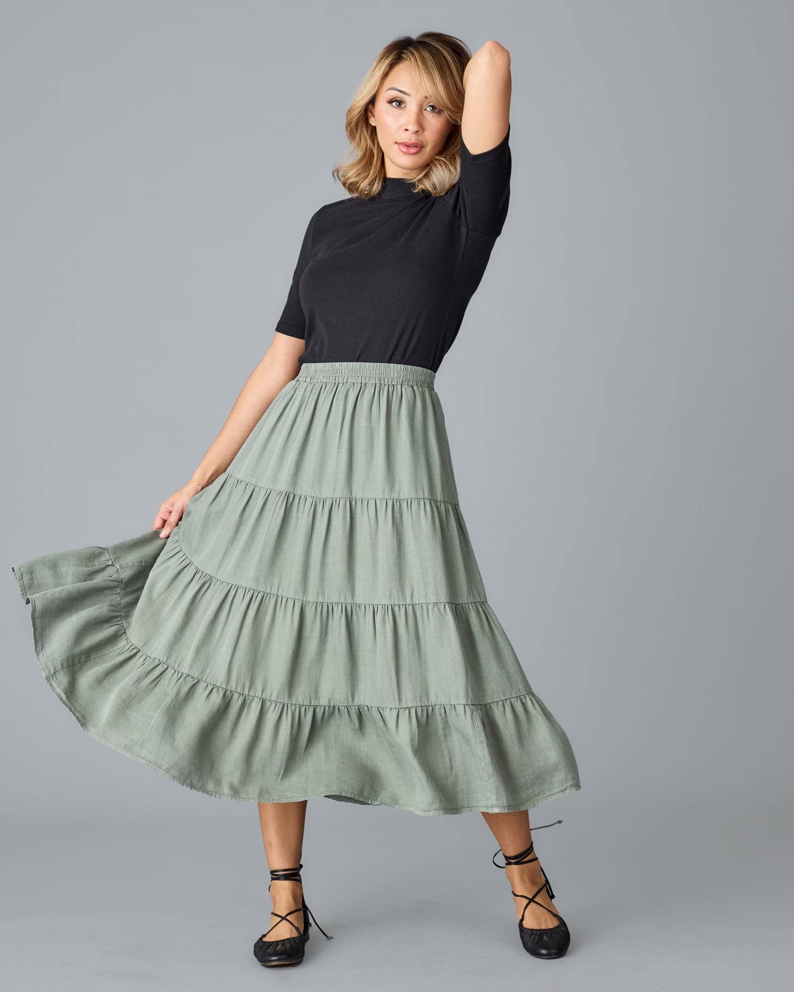 Jane Skirt  in Sage Fall-Winter Downeast