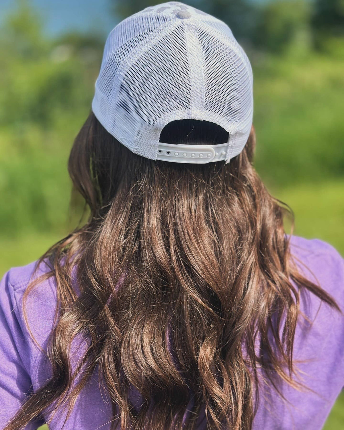 Small Town Clothing Company - Vikings White Leopard Ponytail Hat