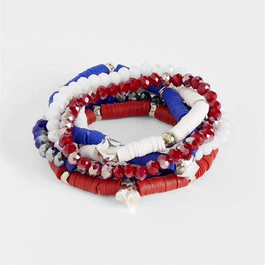 Louisa Bracelet Stack - 4th of July: Red/White/Blue Spring-Summer COCO + CARMEN