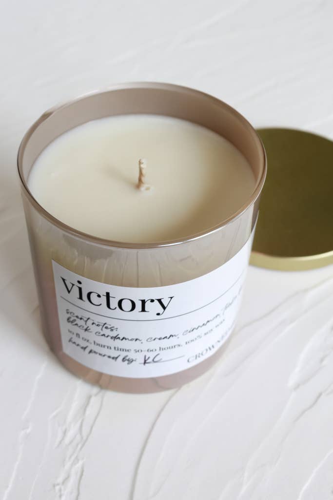 Victory Candle - 10oz - Made by Survivors Core Crowned Free