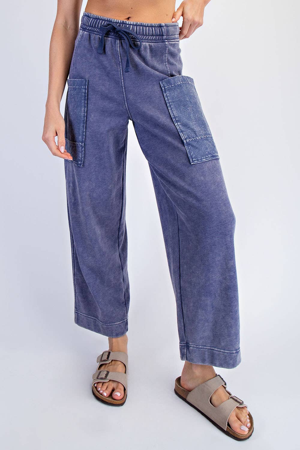 Mineral Wash French Terry Cropped Pants