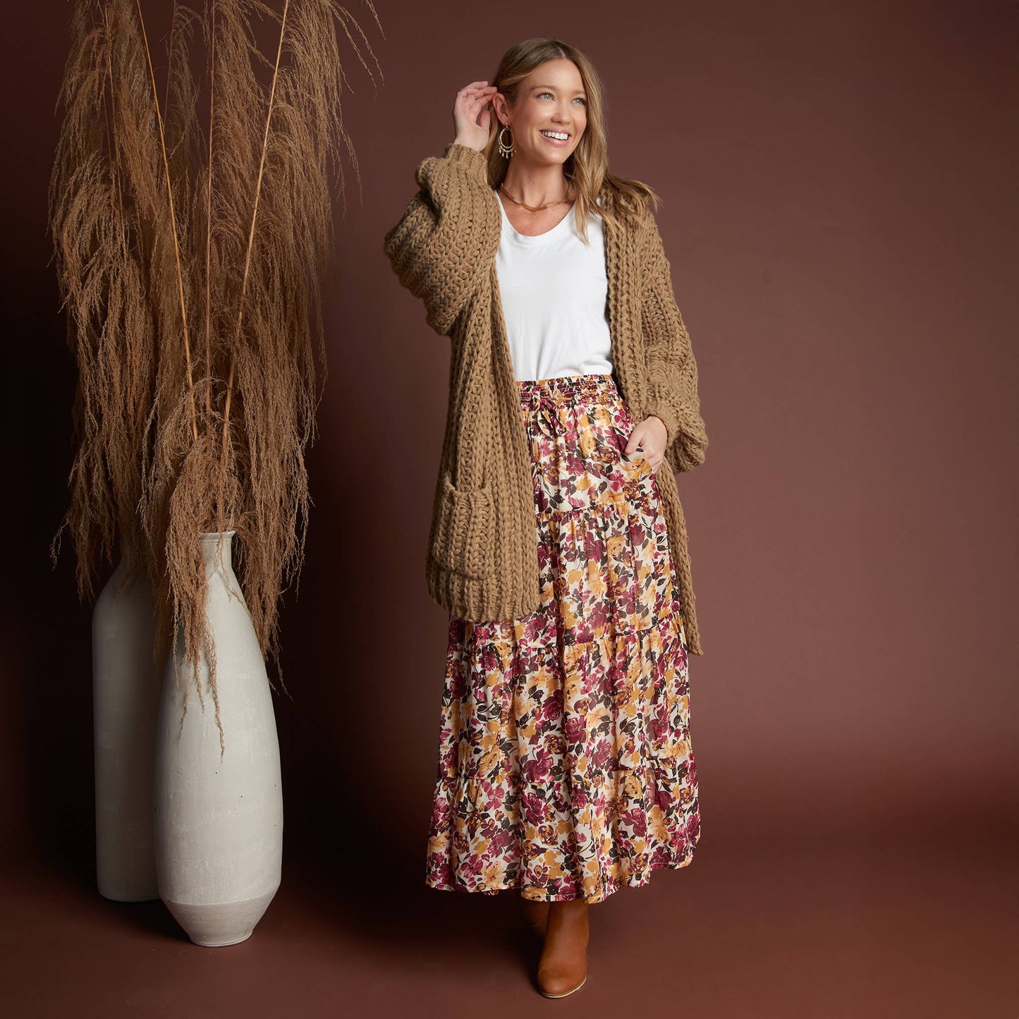 Elsie & Zoey - Hazel Georgette Tiered Maxi Skirt