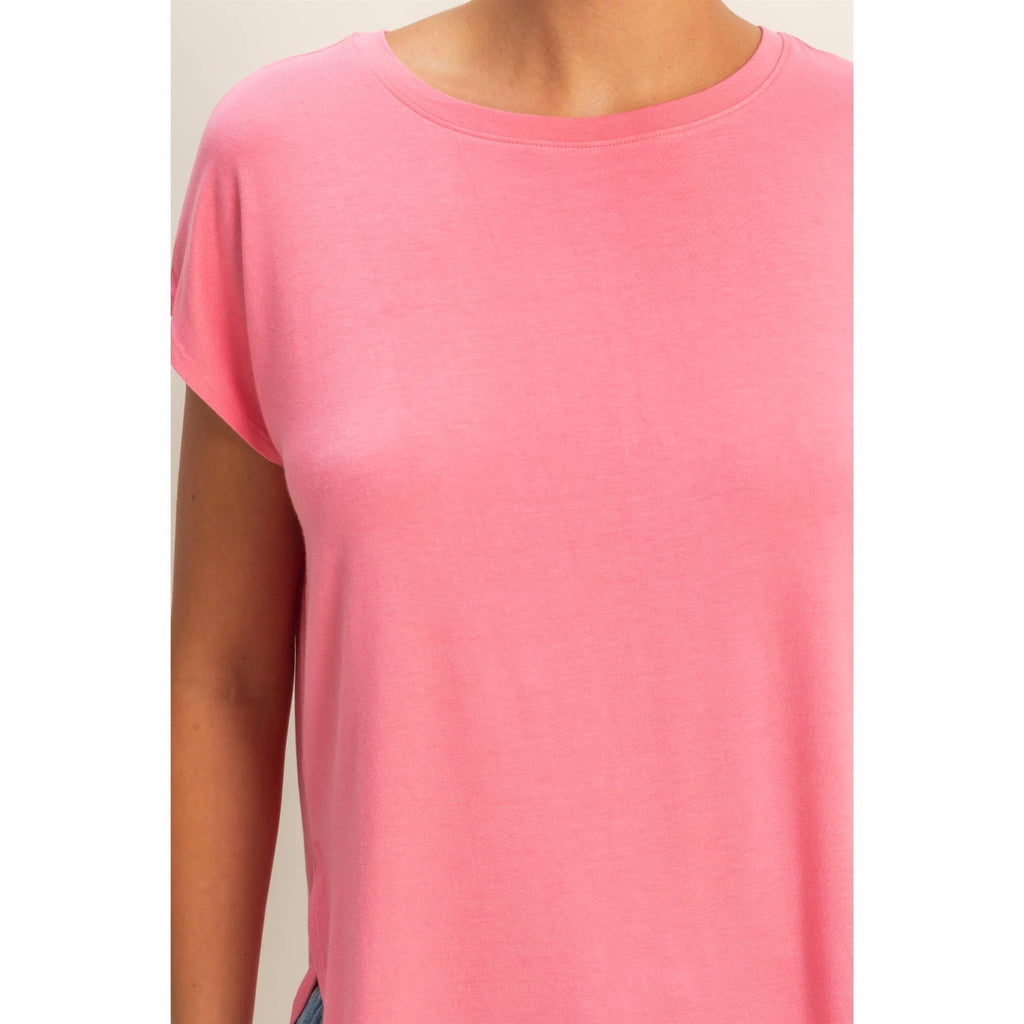 Relaxed Dolman Short Sleeve  Round Neck Top
