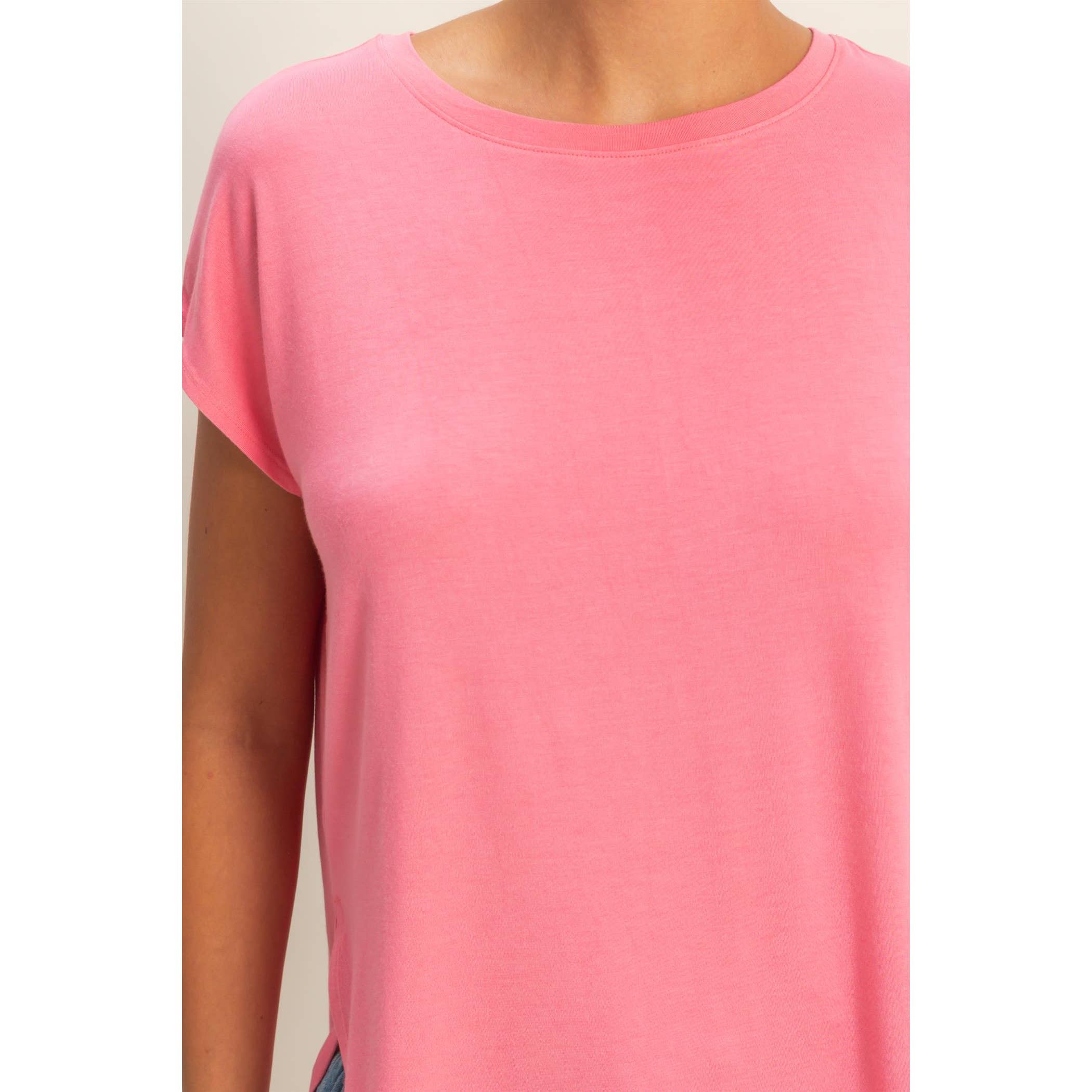 Relaxed Dolman Short Sleeve  Round Neck Top