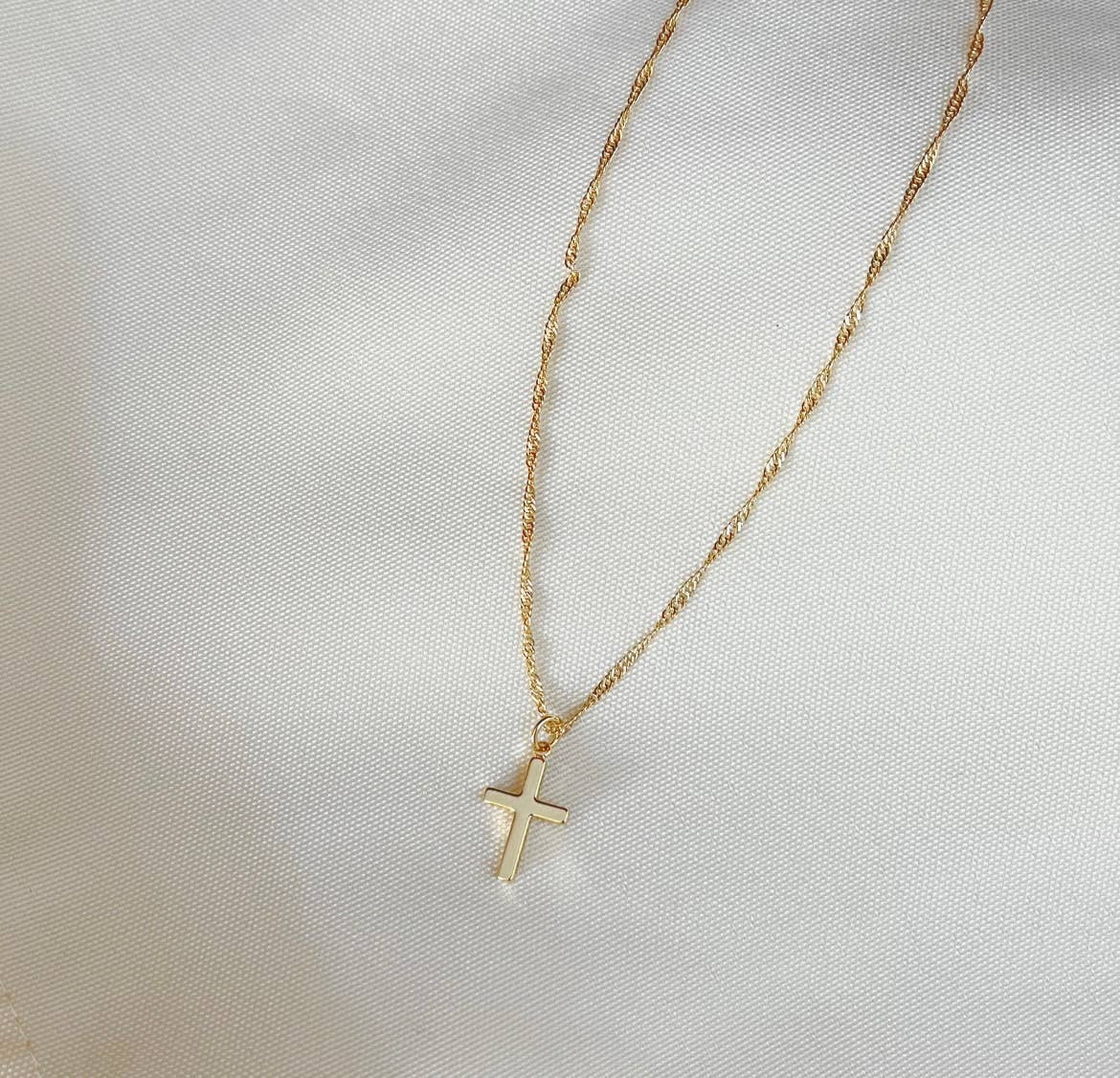 Religious Minimalist Gold Filled Cross Necklace Core Lani Lane Boutique