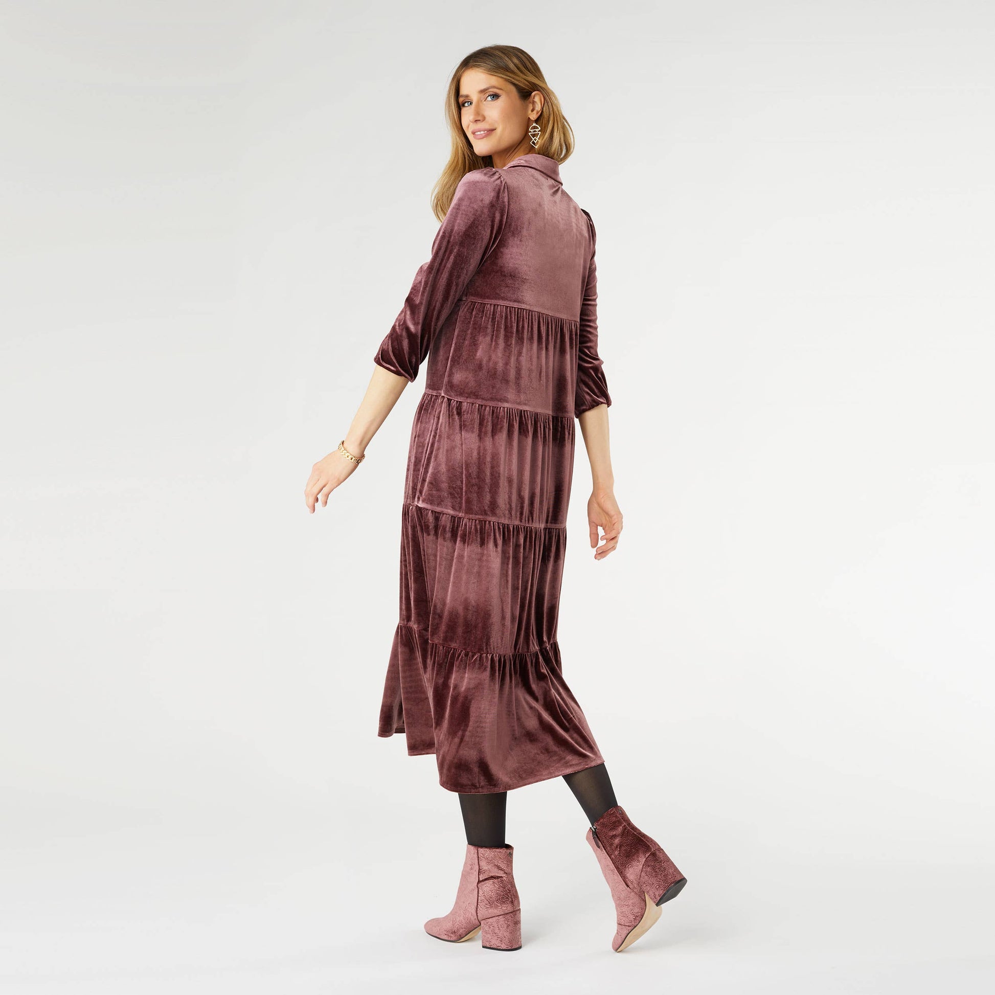 Plum Romance Imagined Velour Dress Fall-Winter COCO + CARMEN