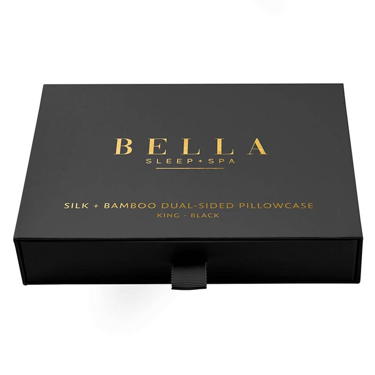 Dual-Sided Silk + Bamboo Pillowcase - King - Black Core Bella Sleep + Spa