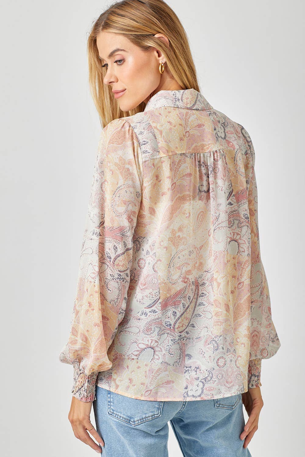 Mystree - 60532 Pintuck Print Blouse Mystree