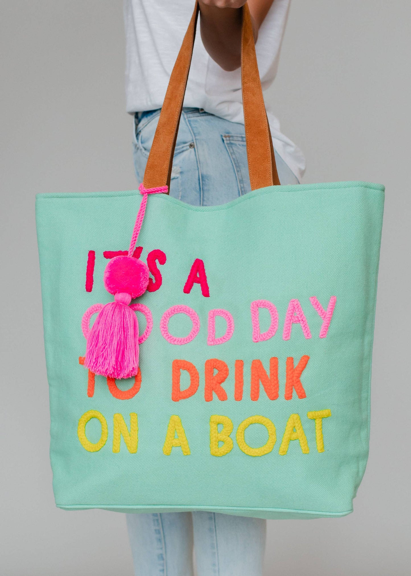 Mint Drink On A Boat Tote Spring-Summer Panache Apparel Co.
