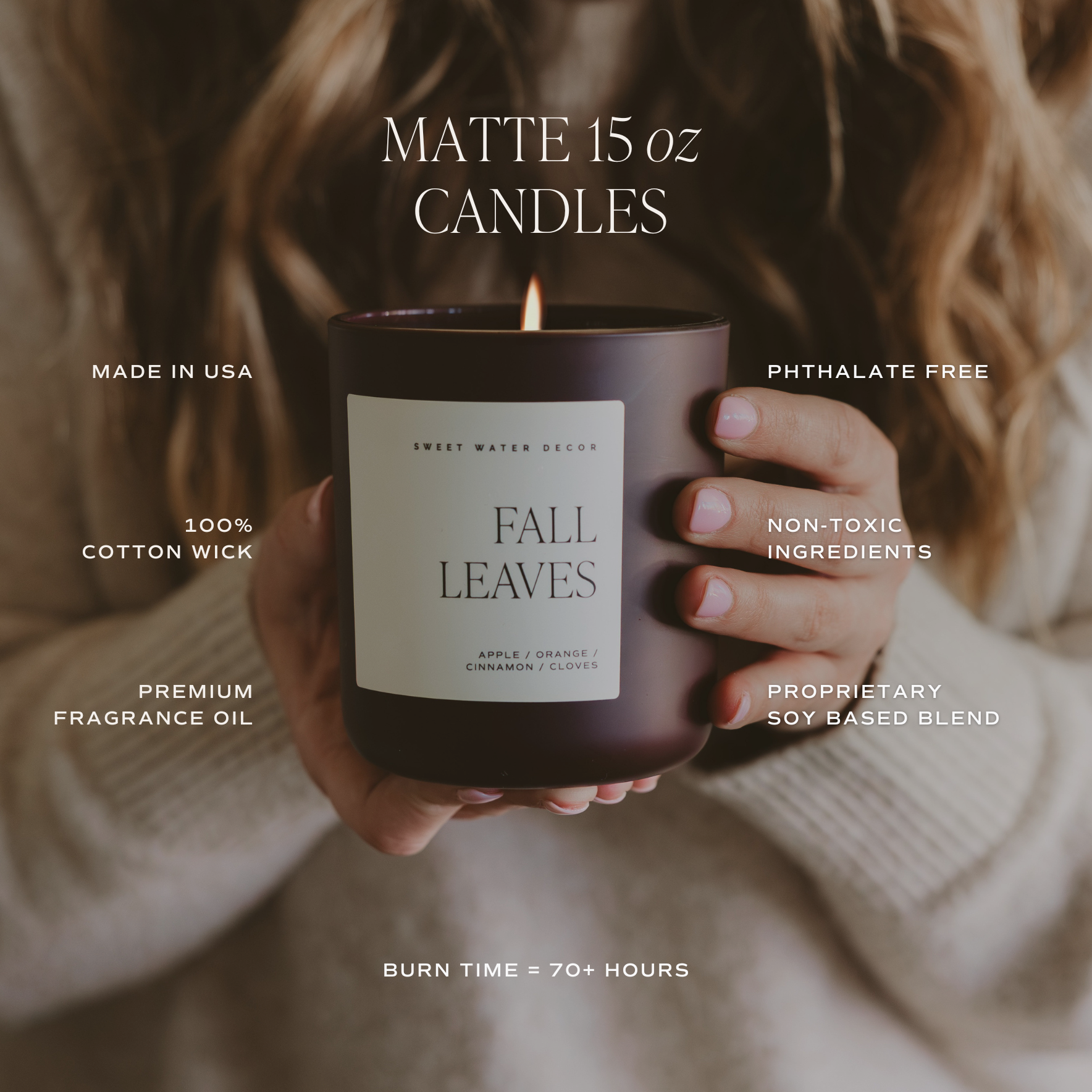 Fall Candle - Matte Jar | Hello Fall 15oz | Best-Selling Fall Candle