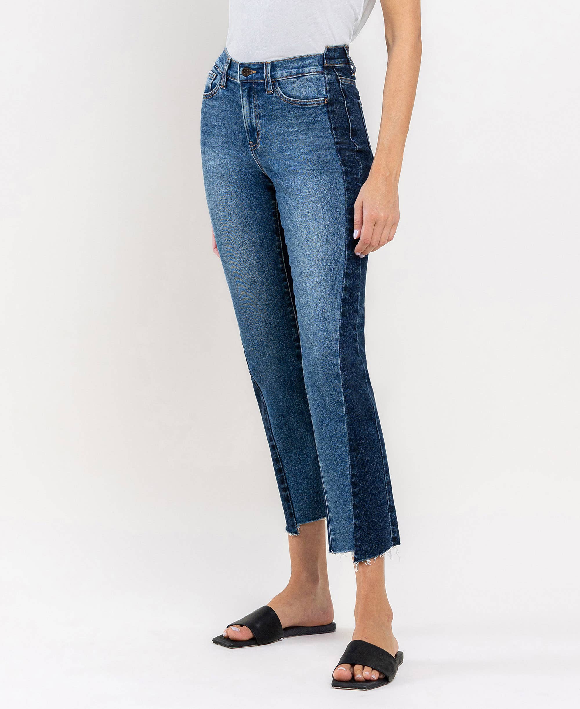 COLOR BLOCK STRAIGHT JEANS T6099