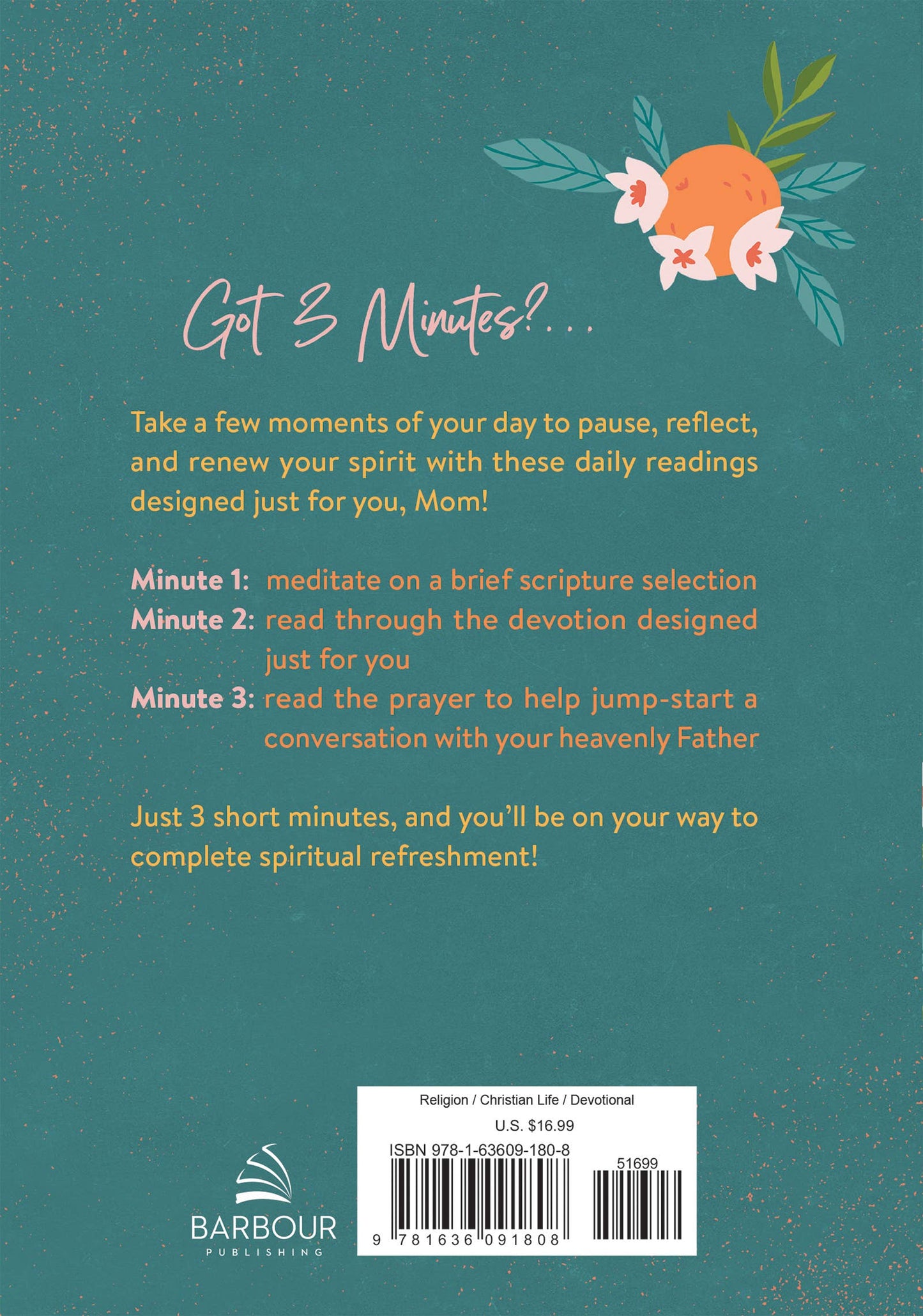 3-Minute Daily Devotions for Moms Core Barbour Publishing, Inc.