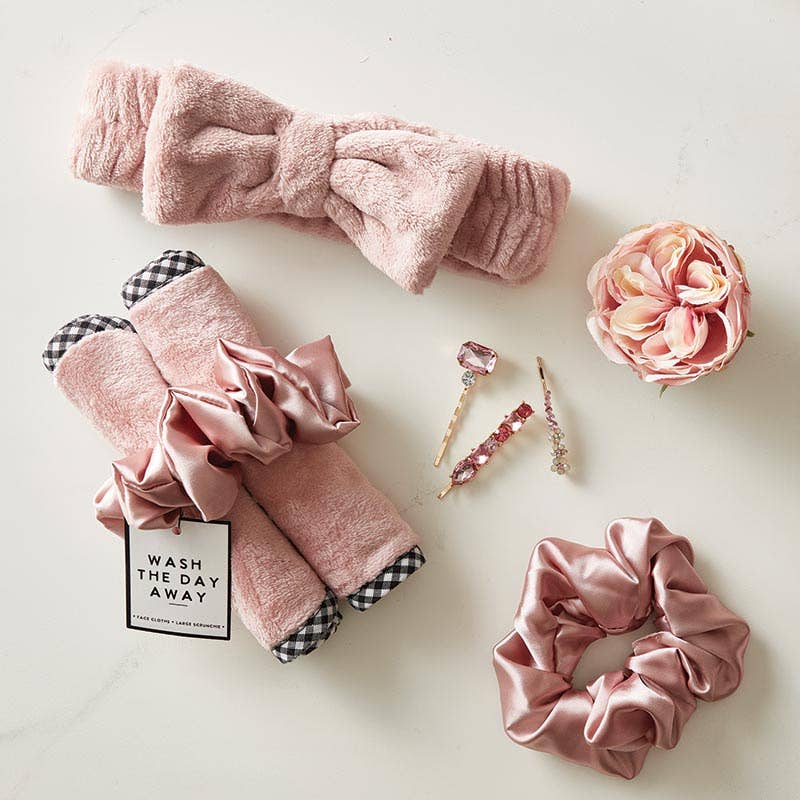 Plush Bow Headband - Dusty Rose Core Bella Sleep + Spa