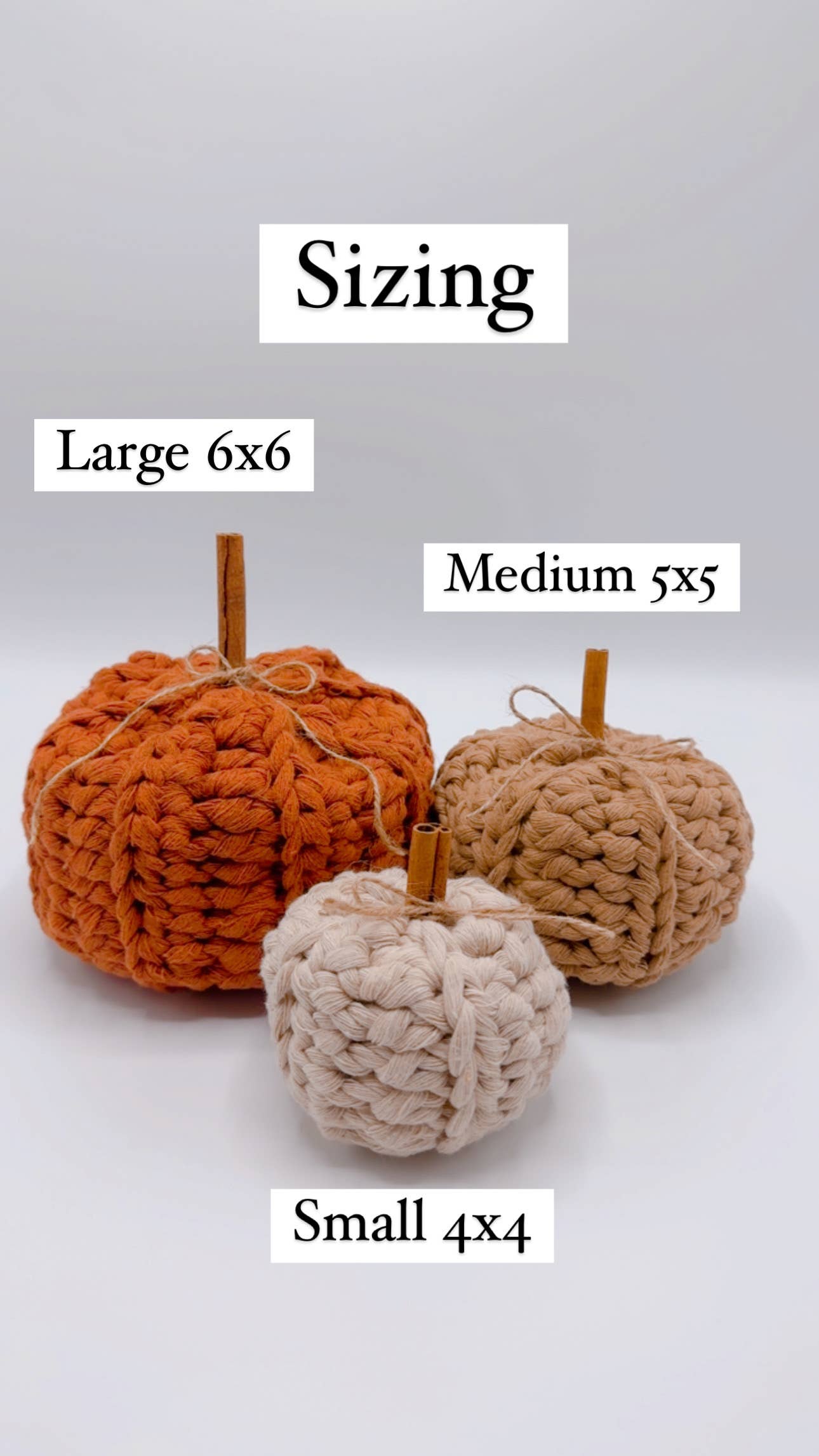 Farmhouse crochet pumpkin in Natural: Small 4x4 Fall-Winter Lilly Bird Crochet