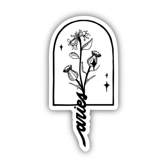 Aries Thistle & Honeysuckle Zodiac Sticker Core Big Moods