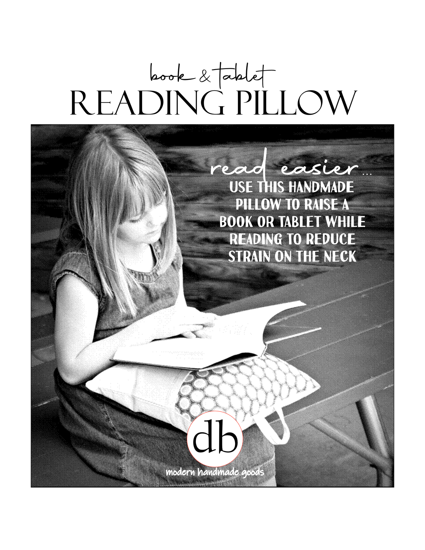 Reading Pillow- My Day is Booked, Chambray Core Desmond Brown