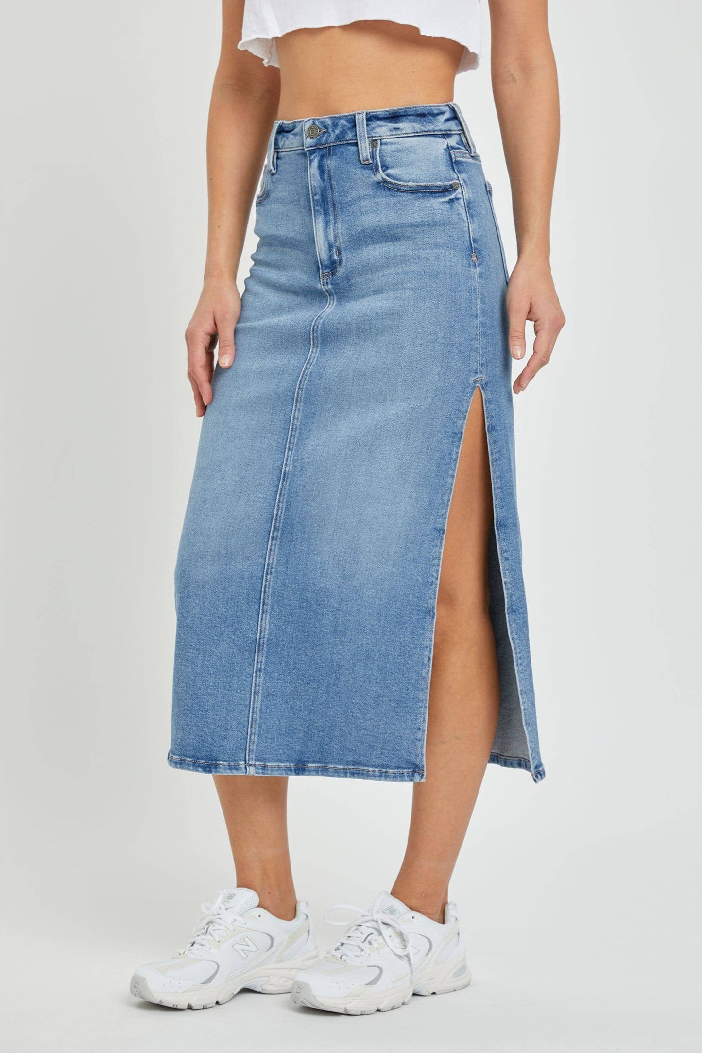 Peyton Midi Skirt With Side Slit Spring-Summer Hidden Jeans