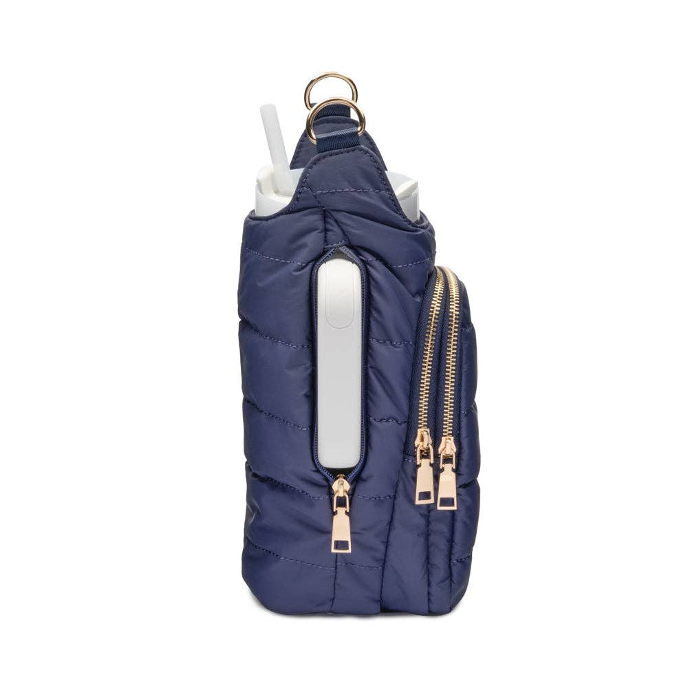 WanderFull - Original HydroBag - HydroBag® HANDLE™- Navy Matte with Solid Vegan Leather Strap