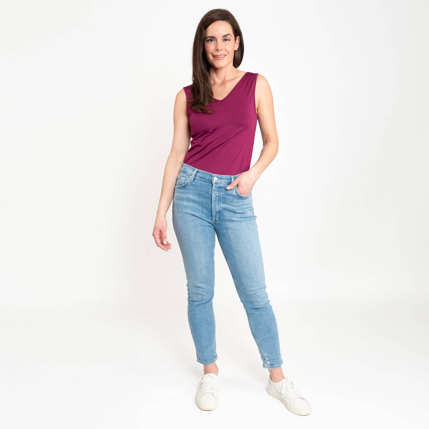 Elsie & Zoey - Audrey Reversible Scoop Neck and V-Neck Stretch Tank Top
