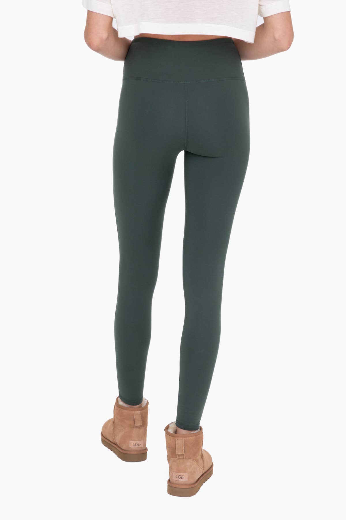 GREEN - Essential Solid Leggings: DEEP FOREST Core Mono B