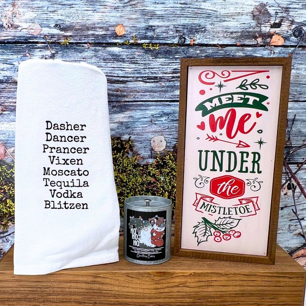 HoHoHo Christmas Gnome Candle - Rustic Tin Holiday Candles