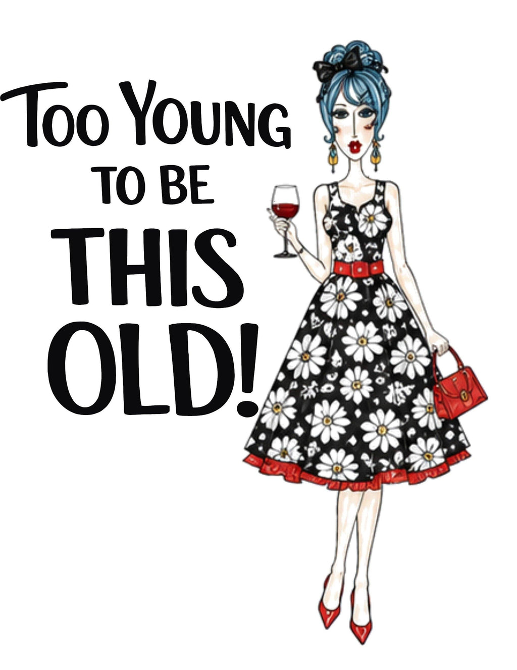 Too Young to Be This Old..." Funny Aging Kitchen Towel | Best Friend Birthday Gift