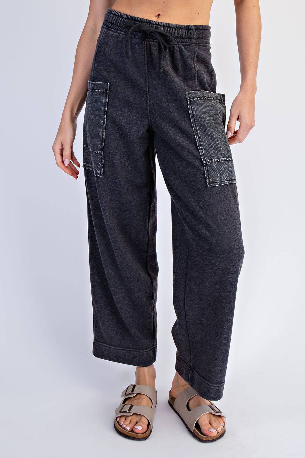Mineral Wash French Terry Cropped Pants