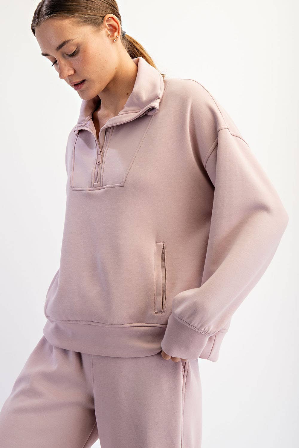 Butter Smooth Quarter Zip Mock Neck Pullover