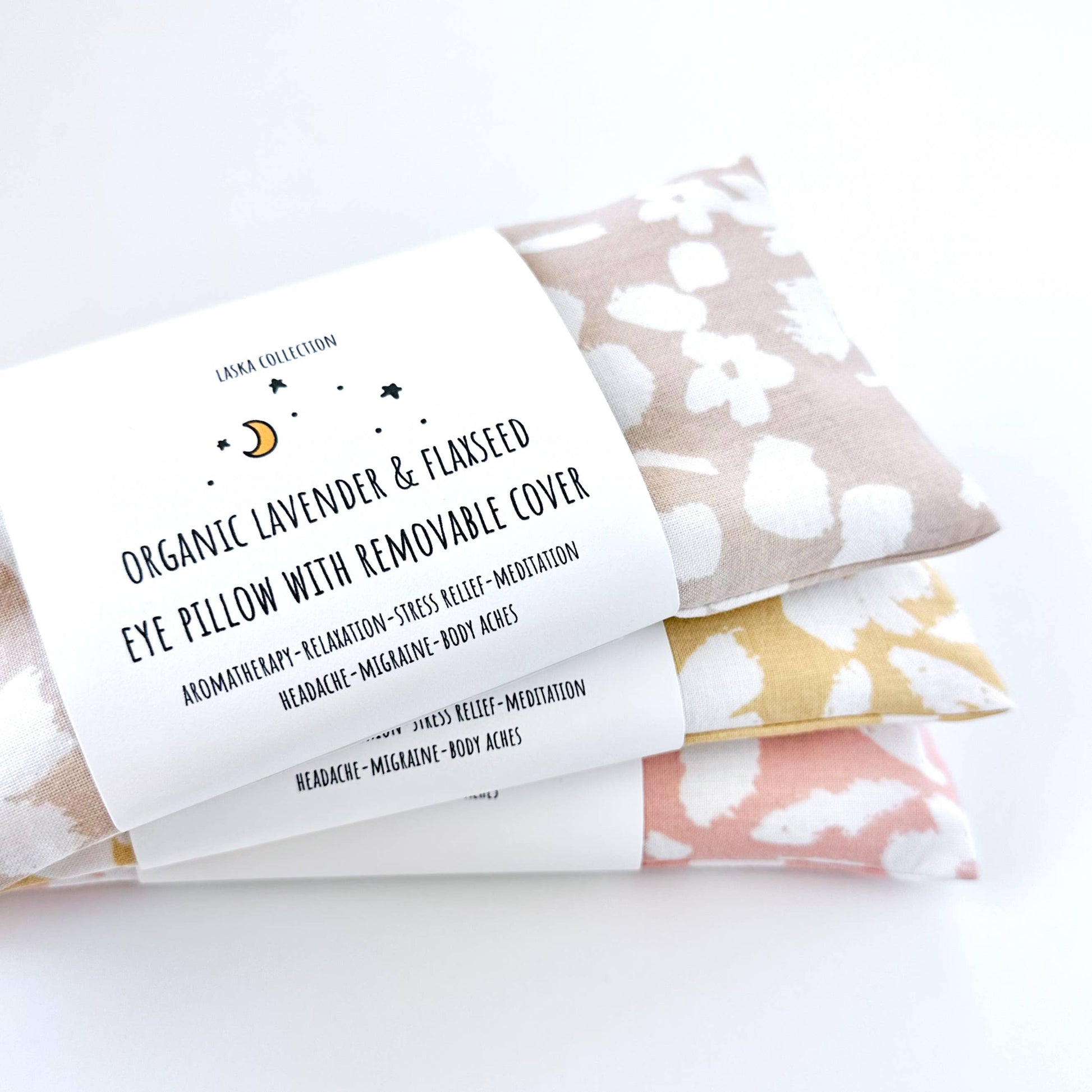 Organic Lavender Eye Pillow - Painted Flowers: Birch Core Laska Collection